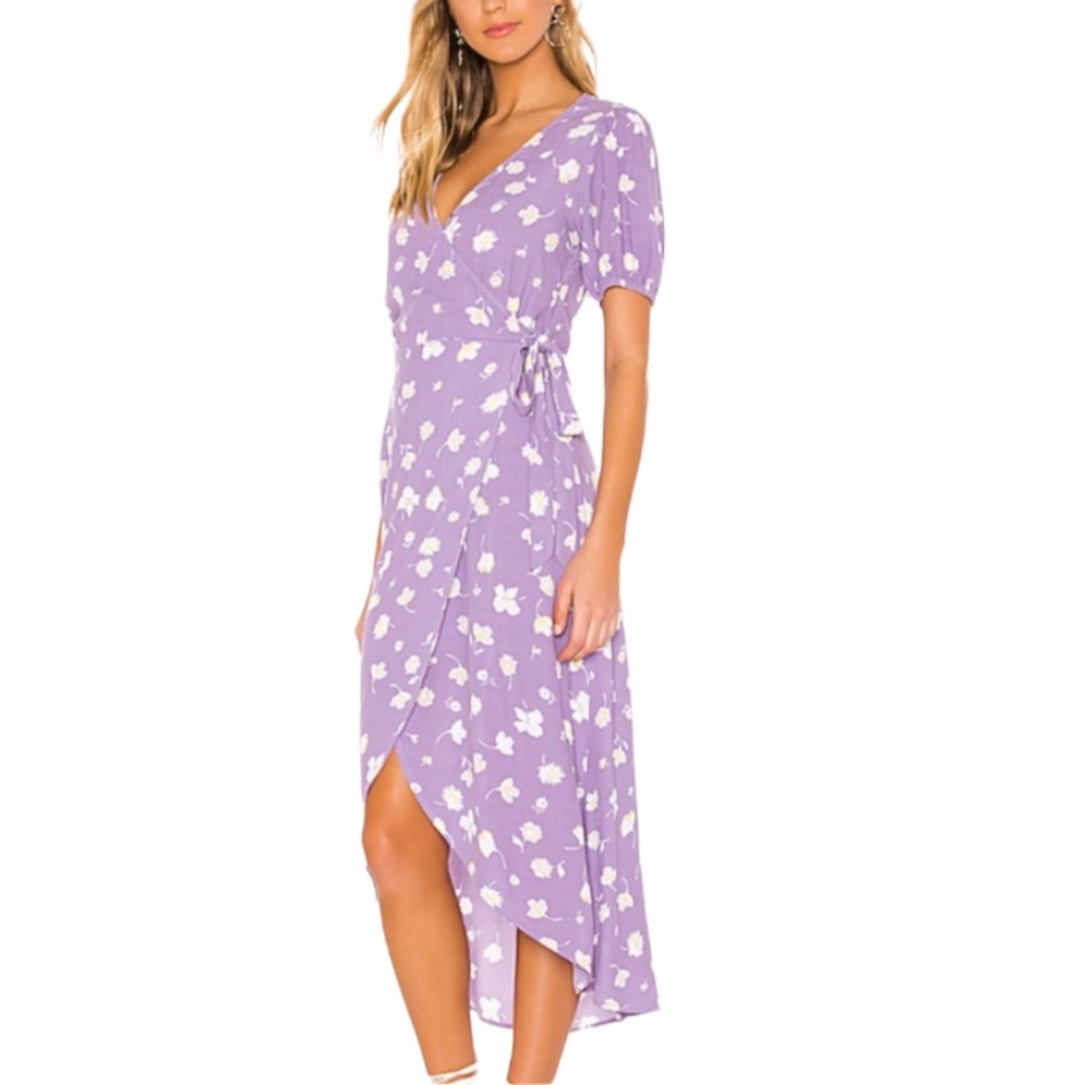 NWT Sanctuary Lavender Meadow Wrap Midi Dress size women’s 6 - from revolve